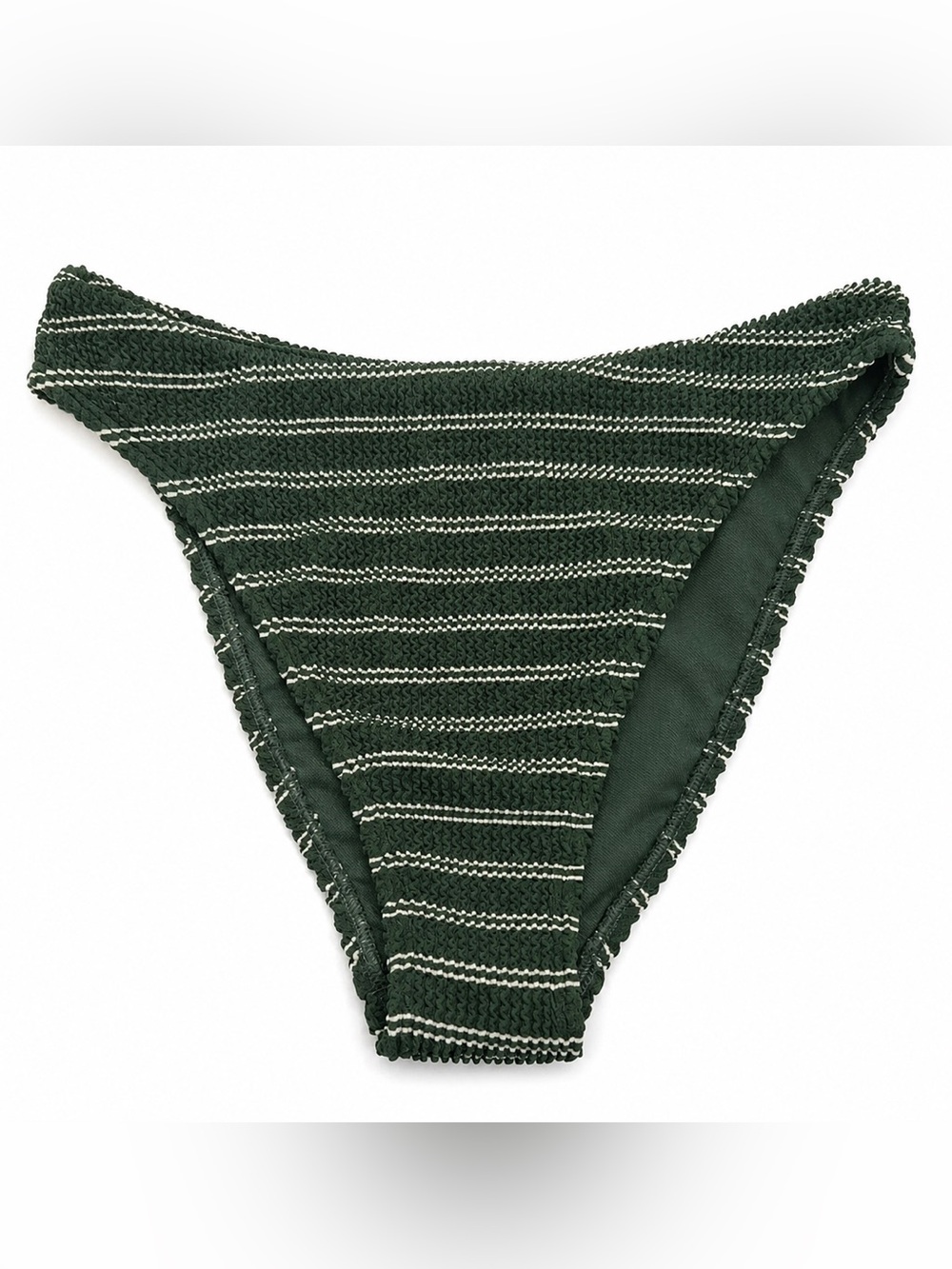 ABERCROMBIE & FITCH High Waisted Striped Dark Green Bikini Bottom XS - Picture 1 of 1